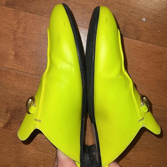 Gucci Yellow Princetown Fluo Neon Leather Loafer/Mule/Slipper Flats - Picture 5 of 5
